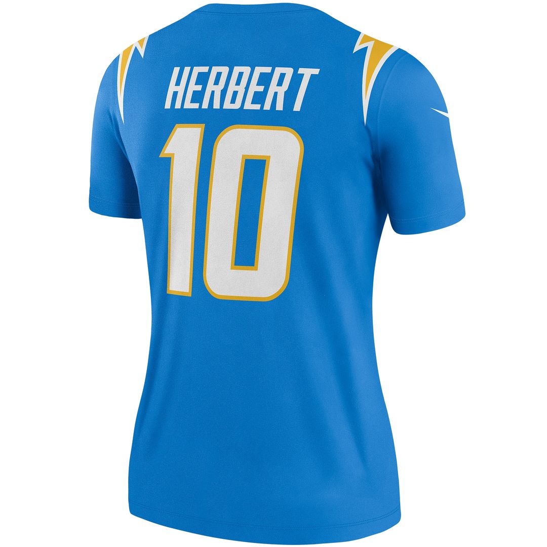 Justin Herbert Los Angeles Chargers Nike Women's Legend Player Performance Top -  Powder Blue