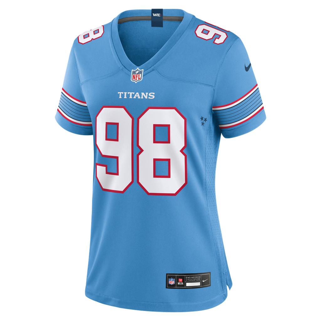 Jeffery Simmons Tennessee Titans Nike Women's Game Jersey - Light Blue