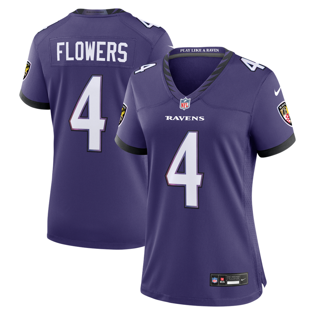 Zay Flowers Baltimore Ravens Nike Women's Team Game Jersey - Purple