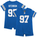 Aidan Hutchinson Detroit Lions Nike Newborn & Infant Game Romper Jersey - Blue