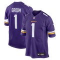 Number 1 Groom Minnesota Vikings Nike Game Jersey - Purple