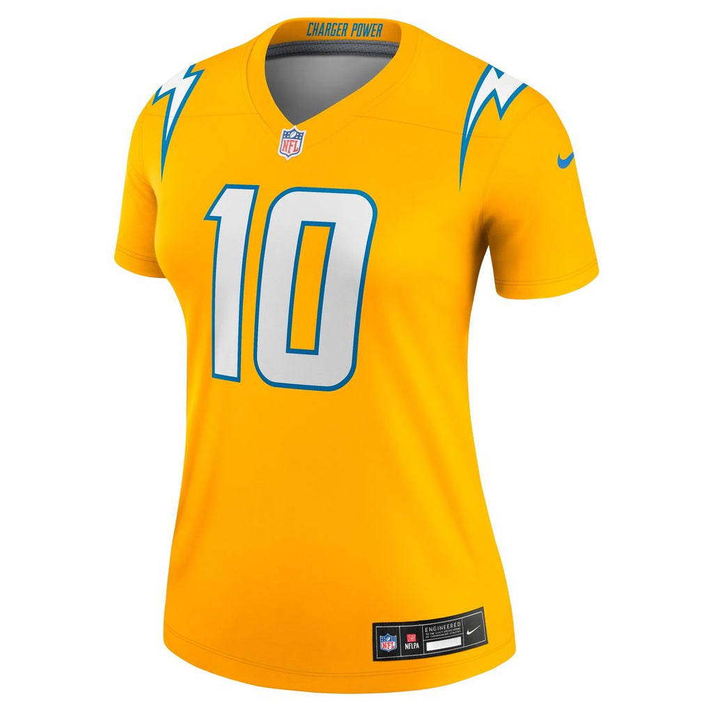 Justin Herbert Los Angeles Chargers Nike Women's Alternate Super Chargers Legend Player Performance Top - Navy