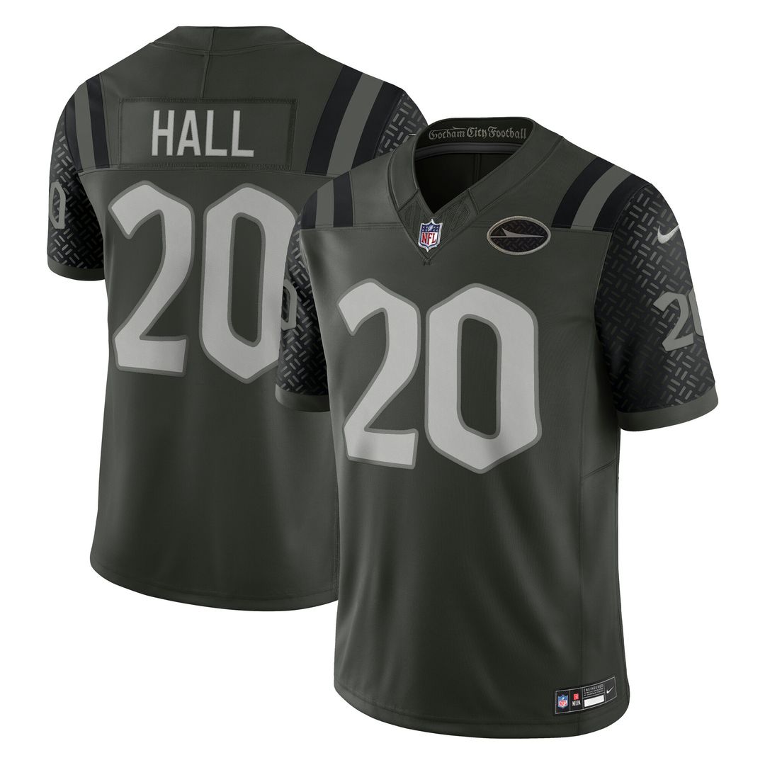 Breece Hall New York Jets Nike 2025 Rivalries Collection Stitched Limited Jersey - Gotham Green