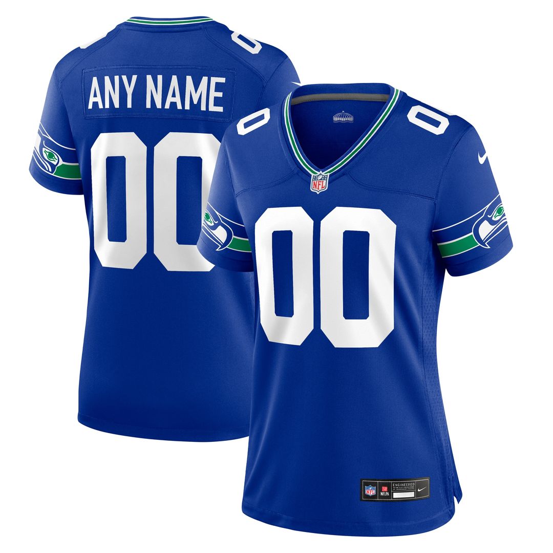Seattle Seahawks Nike Women's Throwback Custom Jersey - Royal