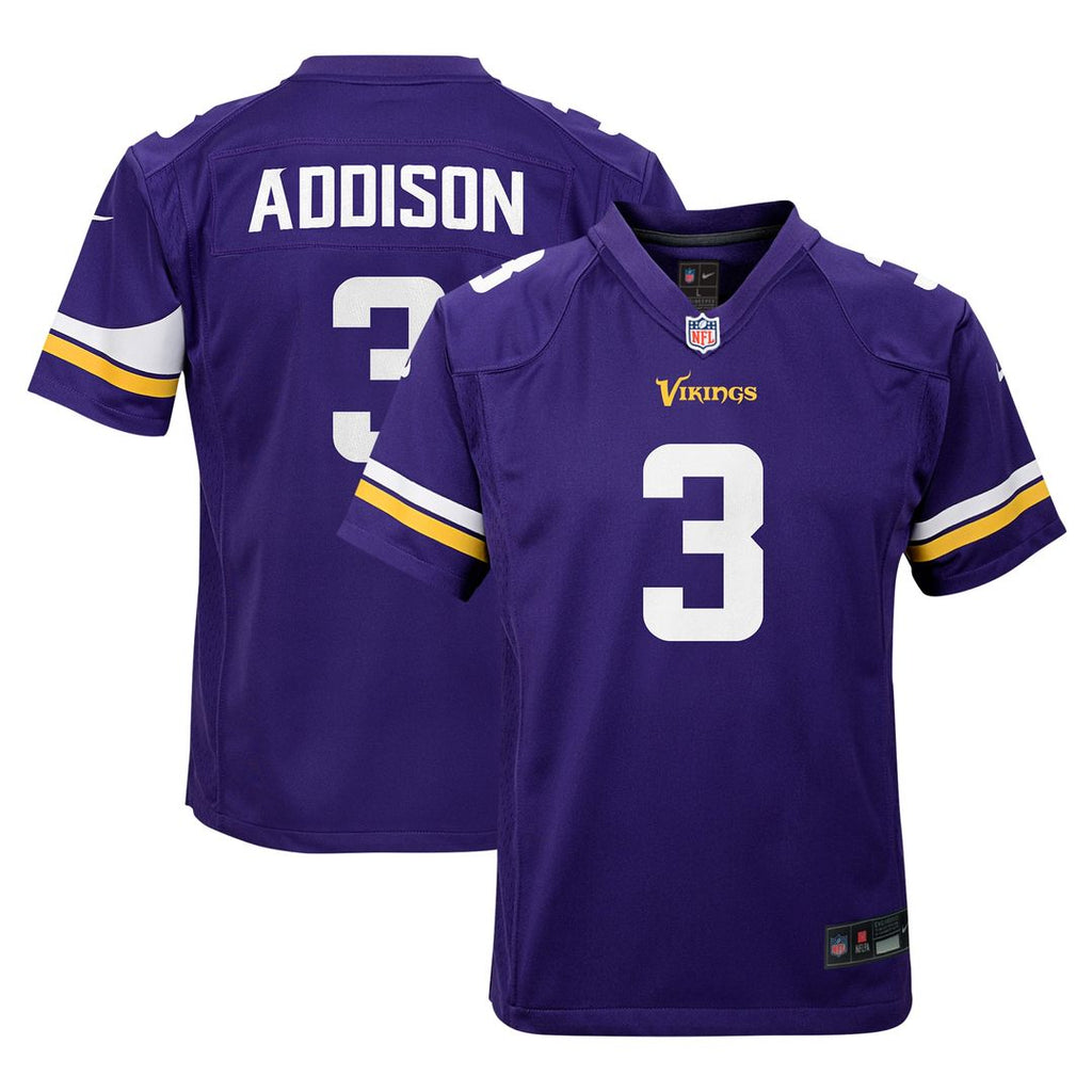 Jordan Addison Minnesota Vikings Nike Youth Game Jersey - Purple