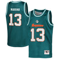 Dan Marino Miami Dolphins Mitchell & Ness Youth Retired Player NFL Basketball Fashion Jersey - Aqua