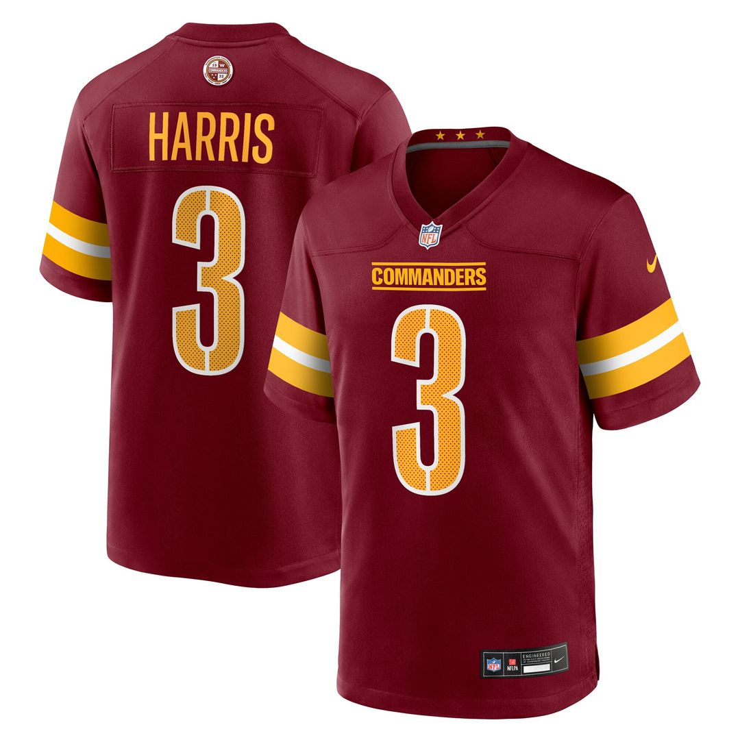 Will Harris Washington Commanders Nike Team Game Jersey -  Burgundy