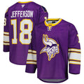 Justin Jefferson Minnesota Vikings Fanatics Hockey Jersey - Purple