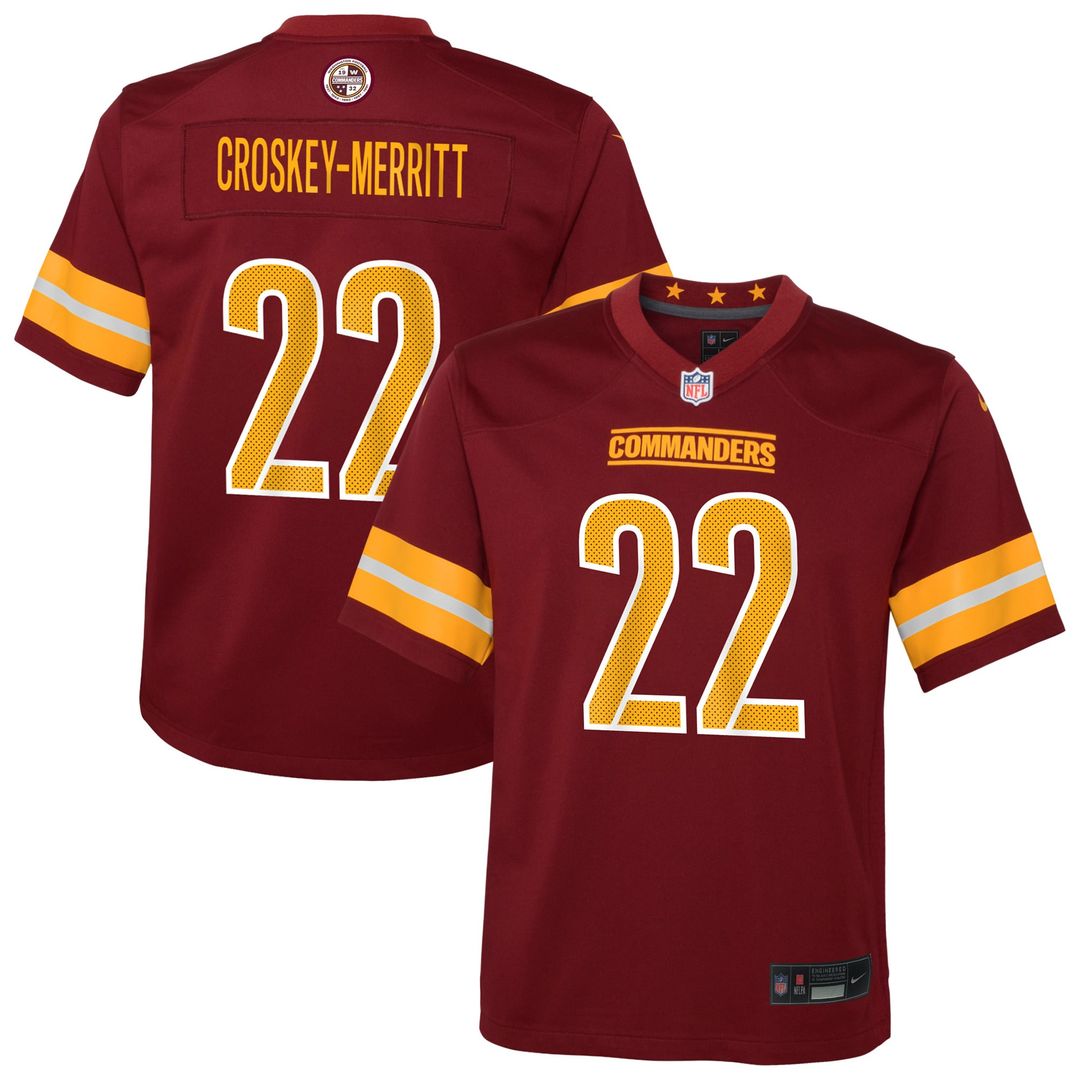 Jacory Croskey-Merritt Washington Commanders Nike Youth Team Game Jersey - Burgundy