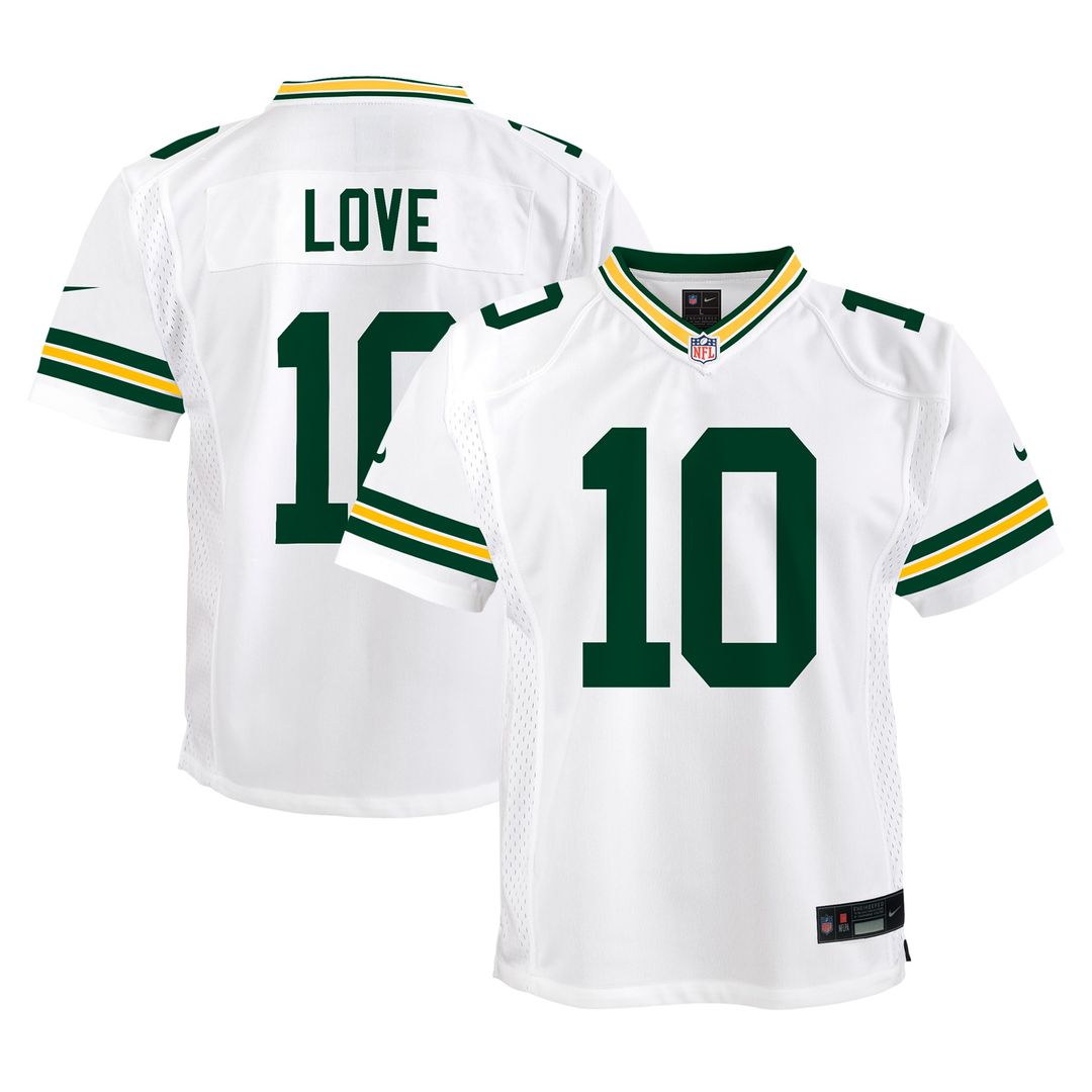 Jordan Love Green Bay Packers Nike Youth Game Jersey - White