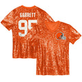 Myles Garrett Cleveland Browns Girls Youth Sequin V-Neck Fashion Jersey - Orange