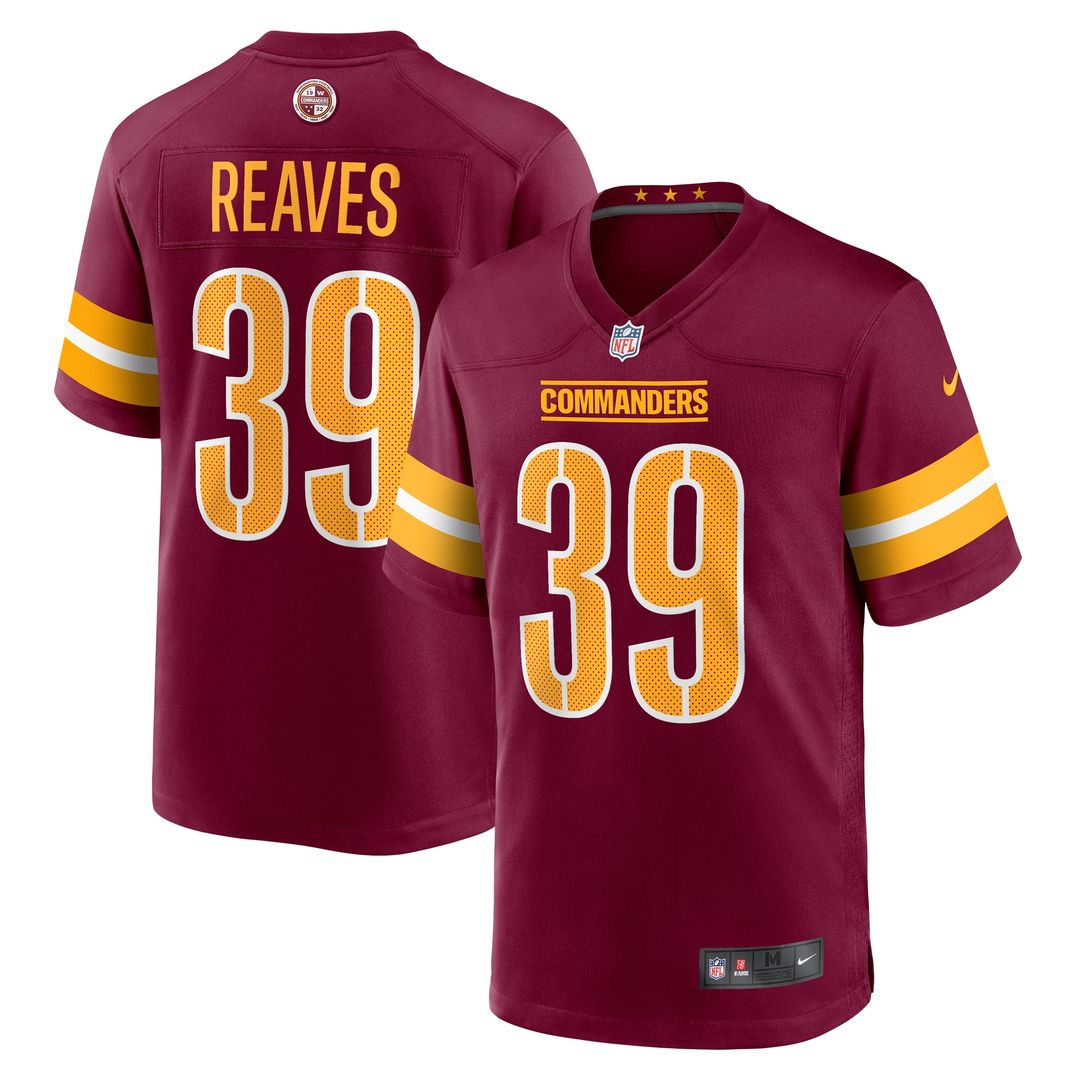 Jeremy Reaves Washington Commanders Nike  Game Jersey -  Burgundy