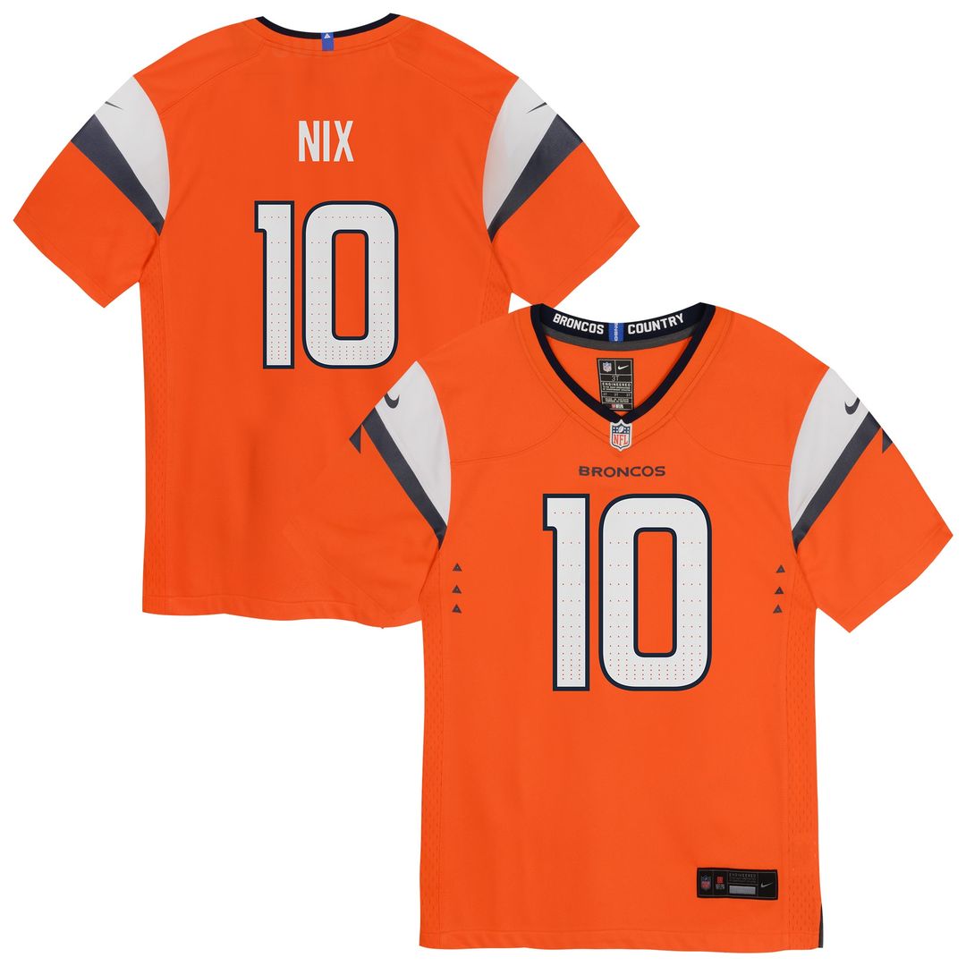 Bo Nix Denver Broncos Nike Toddler Game Jersey - Orange