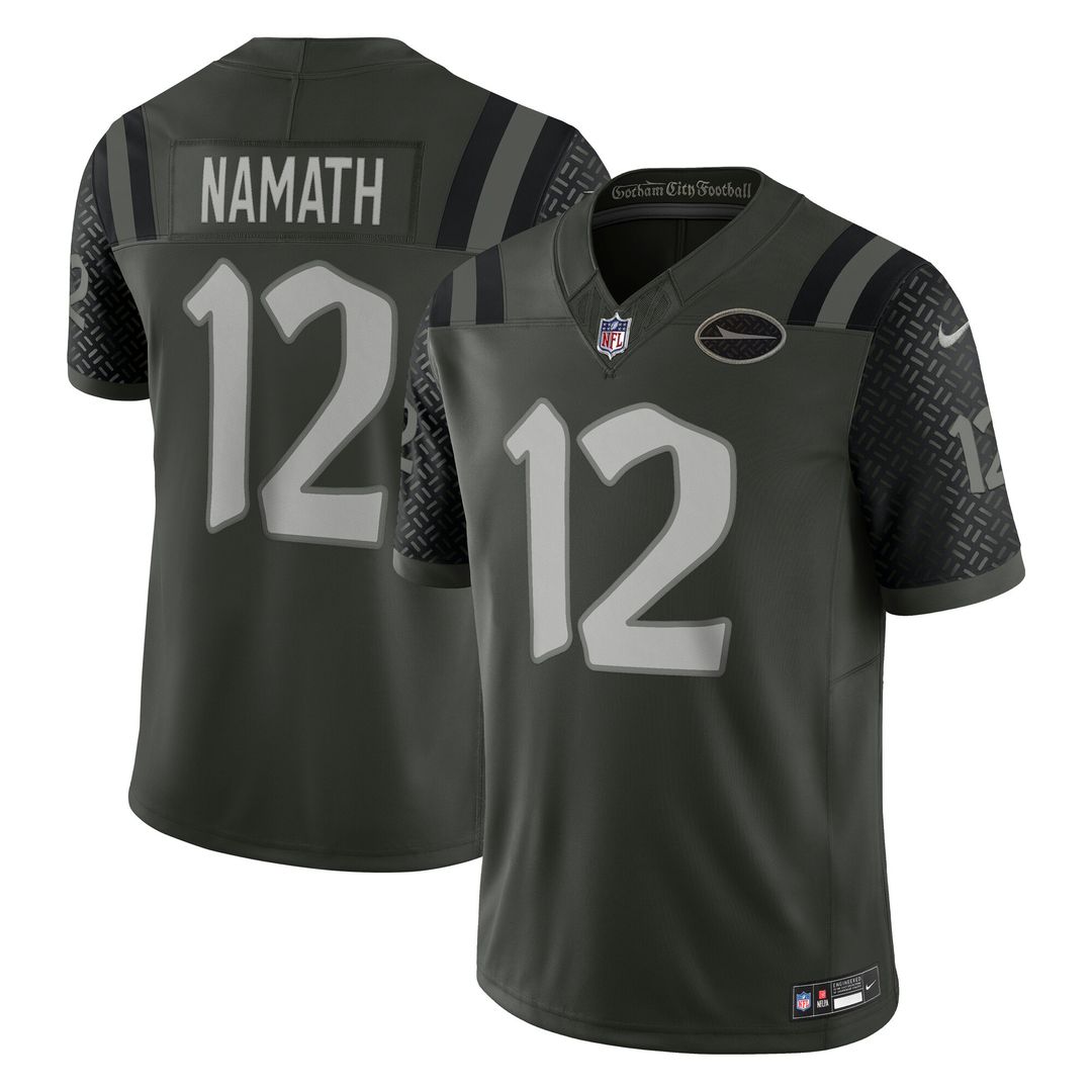 Joe Namath New York Jets Nike 2025 Rivalries Collection Stitched Limited Jersey - Gotham Green