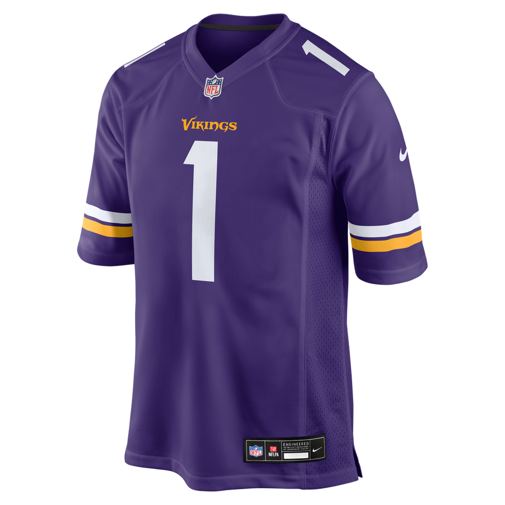Number 1 Groom Minnesota Vikings Nike Game Jersey - Purple