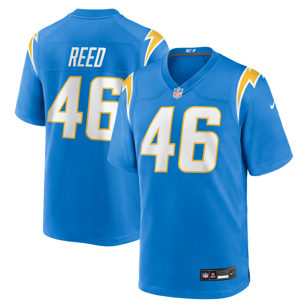 Nikko Reed Los Angeles Chargers Nike Team Game Jersey -  Powder Blue