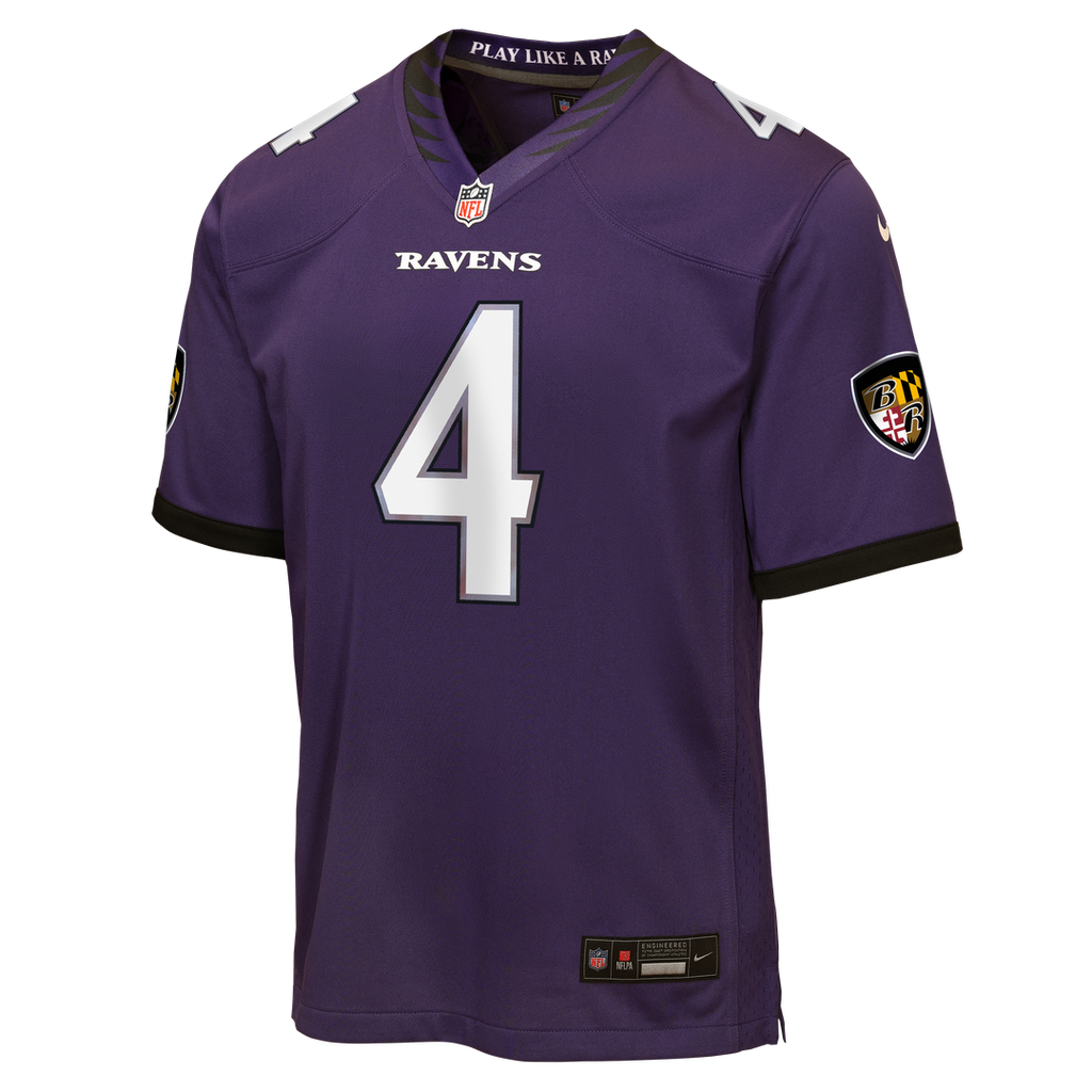 Zay Flowers Baltimore Ravens Nike Youth Game Jersey - Purple