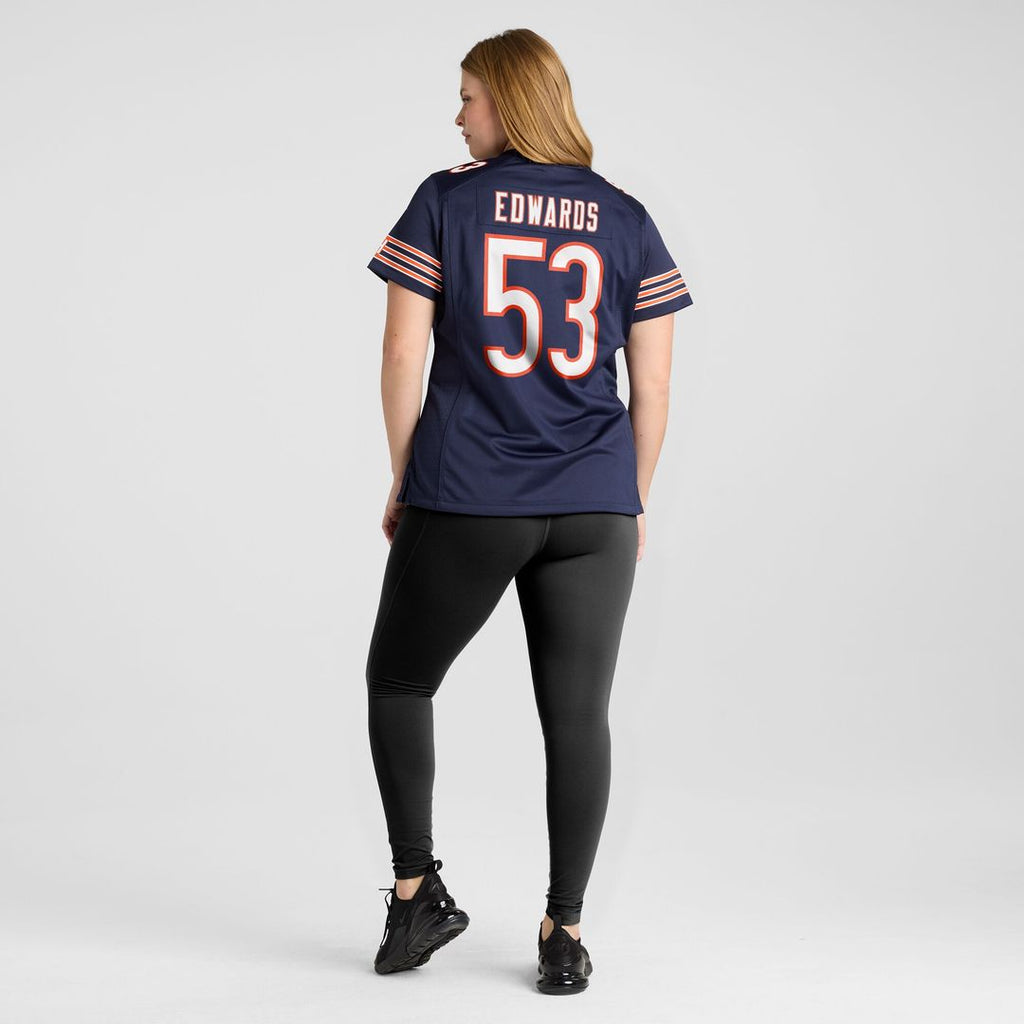 TJ Edwards Chicago Bears Nike Women's Game Player Jersey - Navy