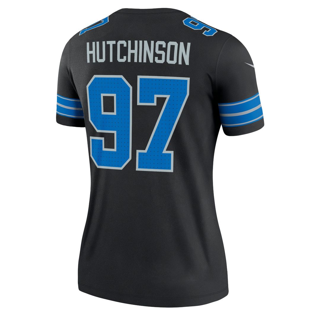 Aidan Hutchinson Detroit Lions Nike Women's Alternate Legend Player Performance Top -  Black