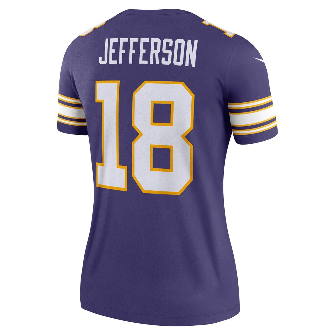 Justin Jefferson Minnesota Vikings Nike Women's Alternate Legend Player Performance Top -  Purple