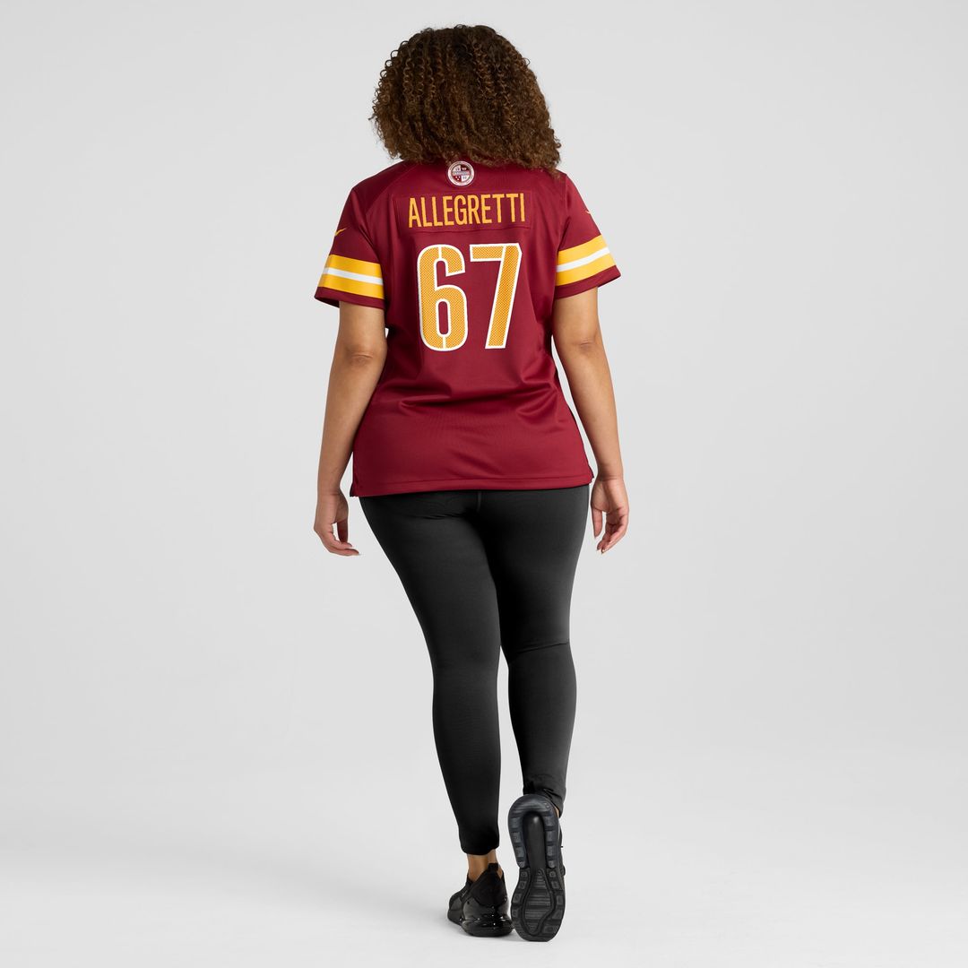 Nick Allegretti Washington Commanders Nike Women's  Game Jersey -  Burgundy