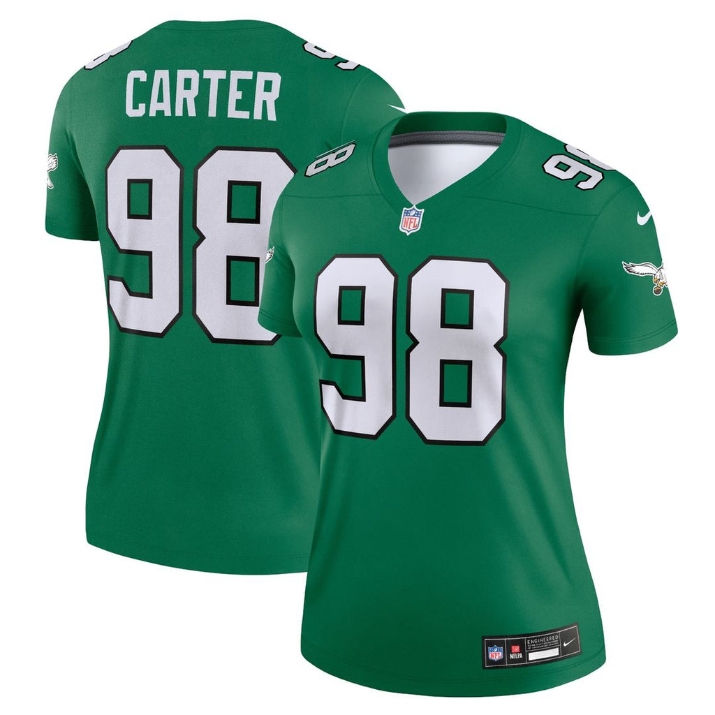 Jalen Carter Philadelphia Eagles Nike Women's Alternate Legend Player Performance Top -  Kelly Green