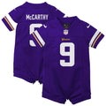 J.J. McCarthy Minnesota Vikings Nike Newborn & Infant Romper Game Jersey - Purple