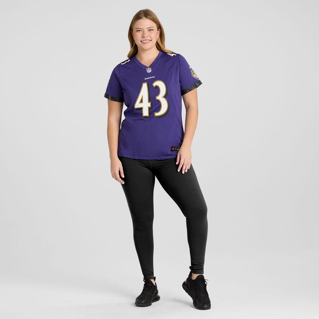 Justice Hill Baltimore Ravens Nike Women's Game Jersey - Purple